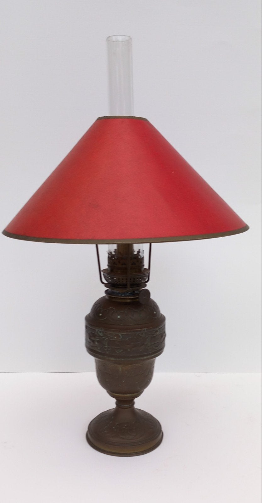 Lampe à pétrole ancienne en laiton ou bronze (lampe à huile), Antiquités & Art, Enlèvement ou Envoi