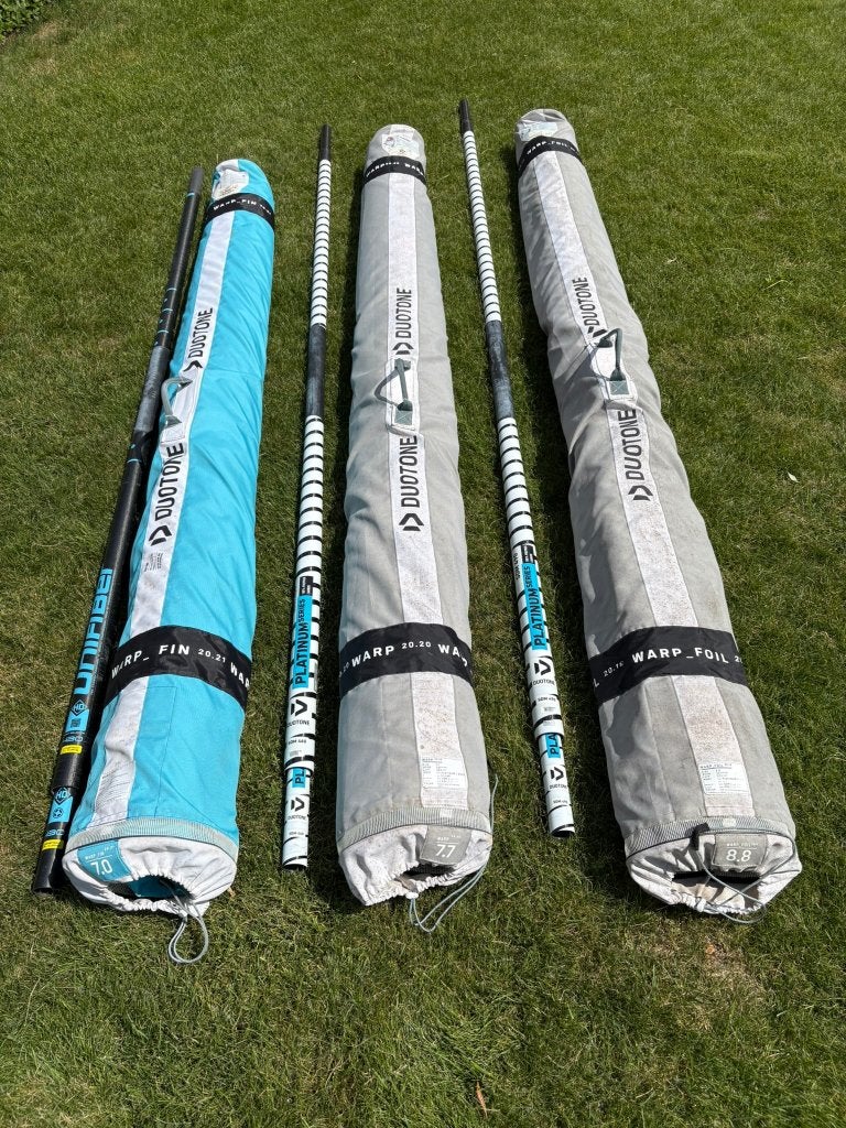 Duotone/Fanatic Slalom Windsurfing Sails/Boards/Foil, Ensemble complet, Moins de 250 cm, Comme neuf, Enlèvement
