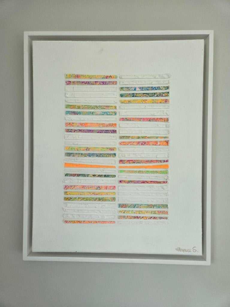 Origineel Ingekaderd Werk Sandra Hapers "Complete Me" 40x50, Antiek en Kunst, Kunst | Schilderijen | Modern, Abstract, Handgeschilderd
