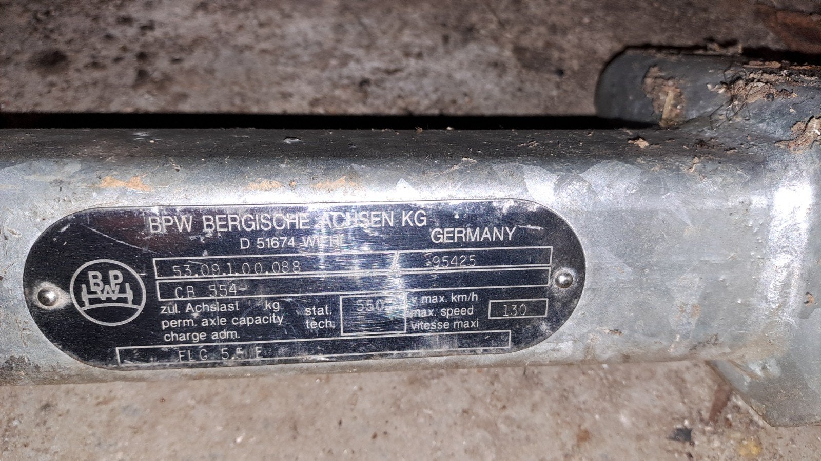 gegalvaniseerde aanhangwagen as 550kg, Ophalen, Nieuw
