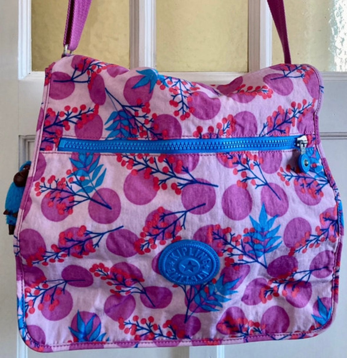 Kipling, sac/cartable rose lilas imprimé, impeccable, Enlèvement ou Envoi, Comme neuf, Rose