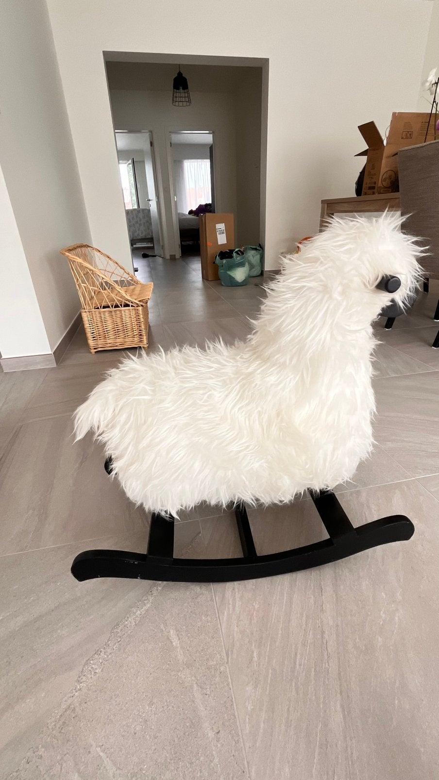 Lama à bascule en peluche blanc pour enfants, Enlèvement, Comme neuf