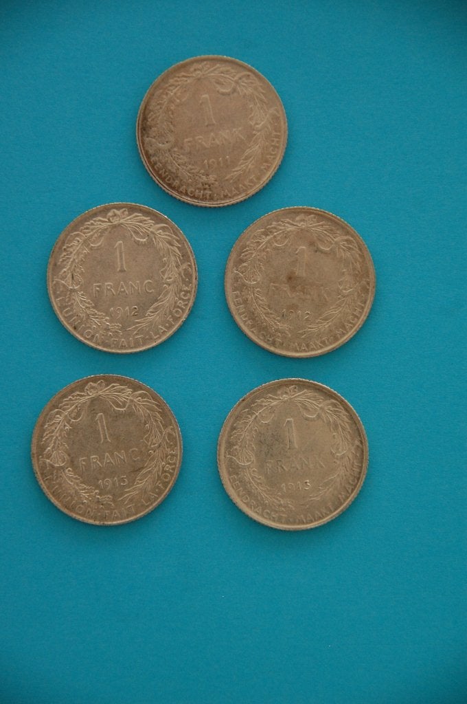 ZILVEREN 1 Frank ALBERT I , 5 VERSCHILLENDE, Zilver, Zilver, Verzenden, Setje