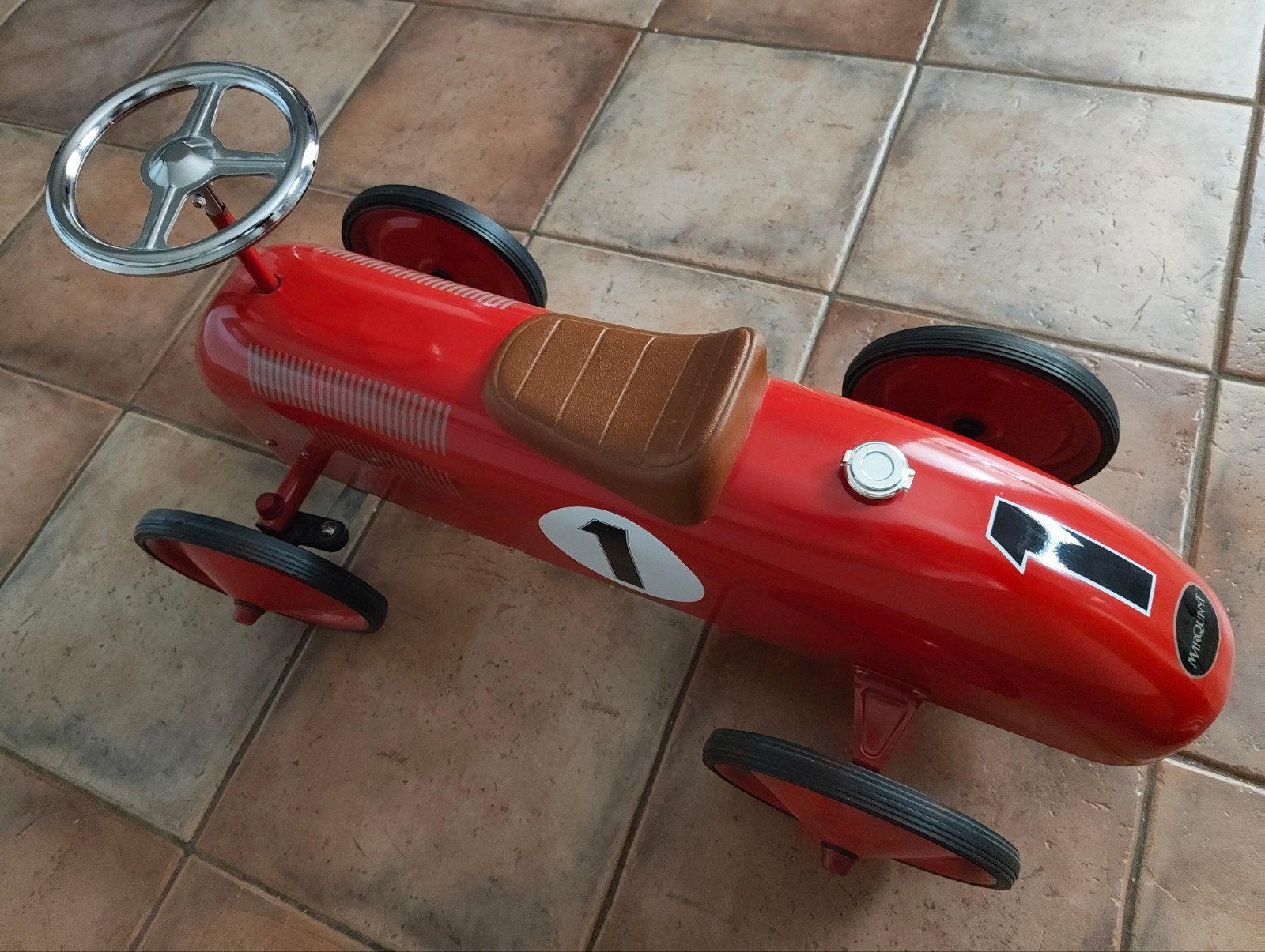 Prachtige metalen retro loopauto rood (Vilac stijl) – Ongebr, Enlèvement, Neuf, Vélo d'équilibre