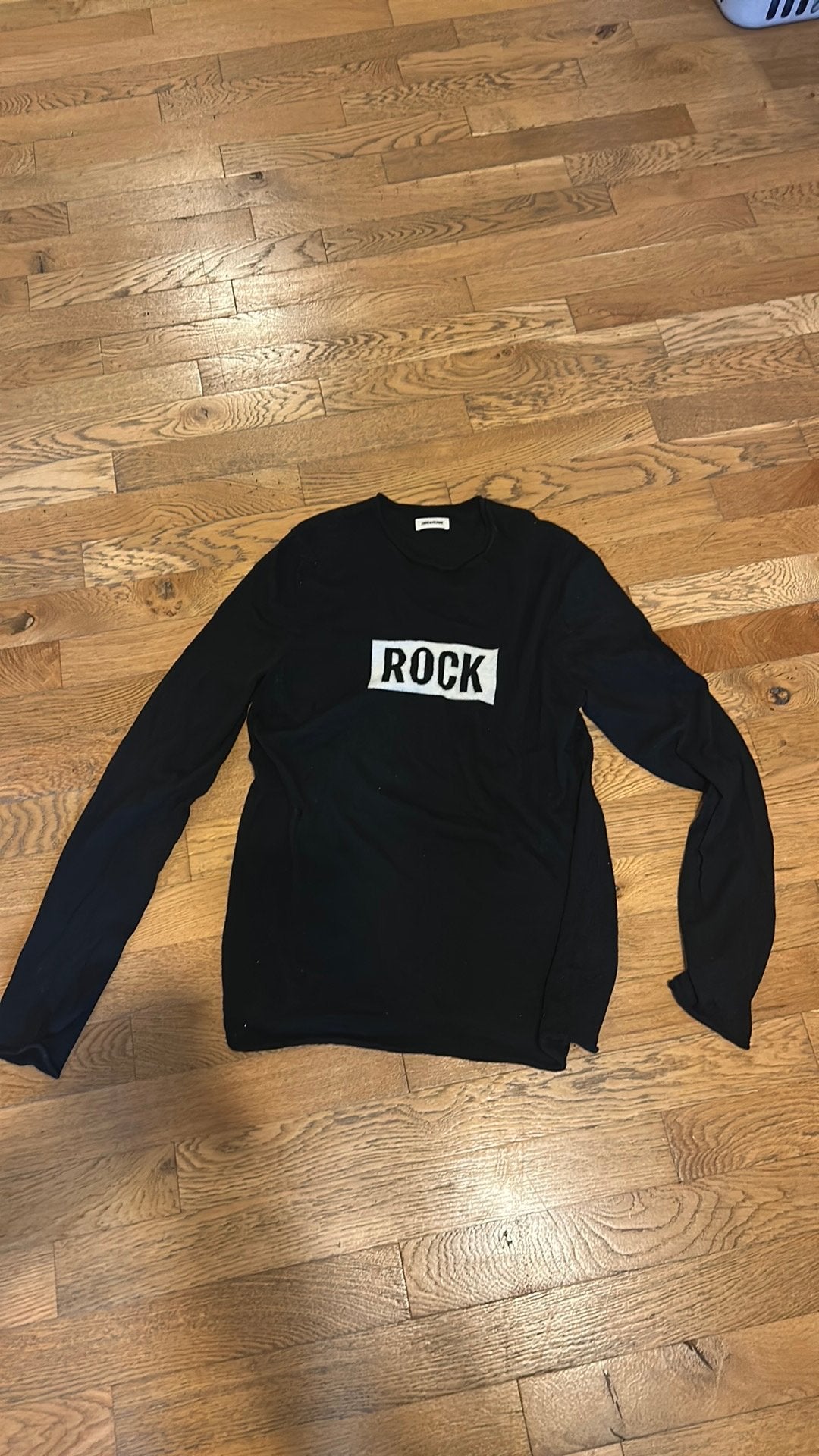 Pull iconique Zadig et Voltaire taille L 100% laine Merinos, Enlèvement, Porté, Taille 52/54 (L), Noir