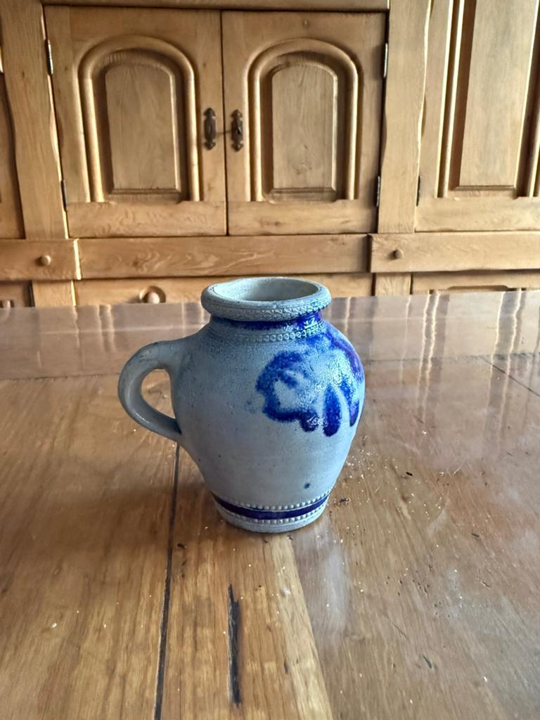 Petit vase ancien en grès bleu vintage, Ophalen of Verzenden