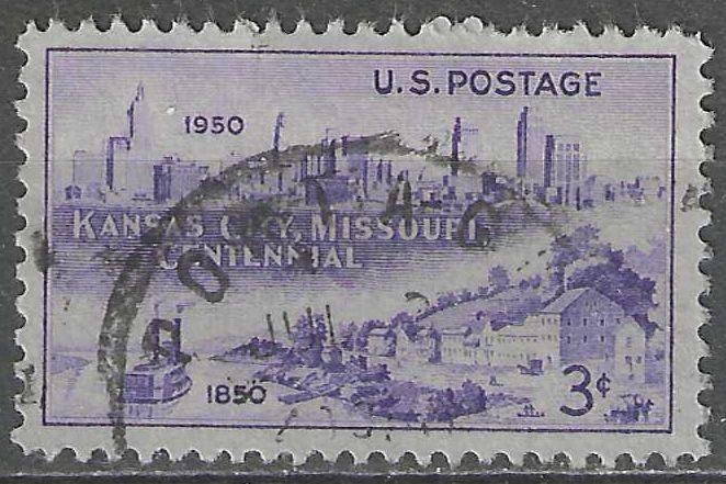 USA 1950 - Yvert 545 - Kansas City in 1850 en 1950 (ST), Verzenden, Gestempeld