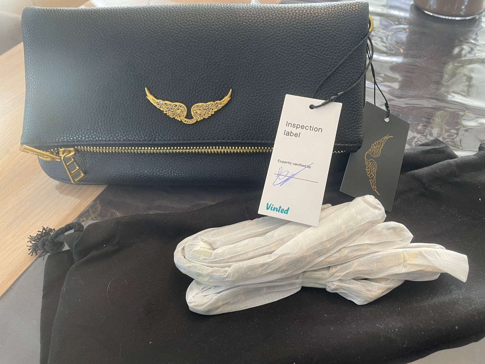 Sac Zadig & Voltaire Rock doré, Handtassen en Accessoires, Ophalen of Verzenden, Zo goed als nieuw, Zwart, Schoudertasje