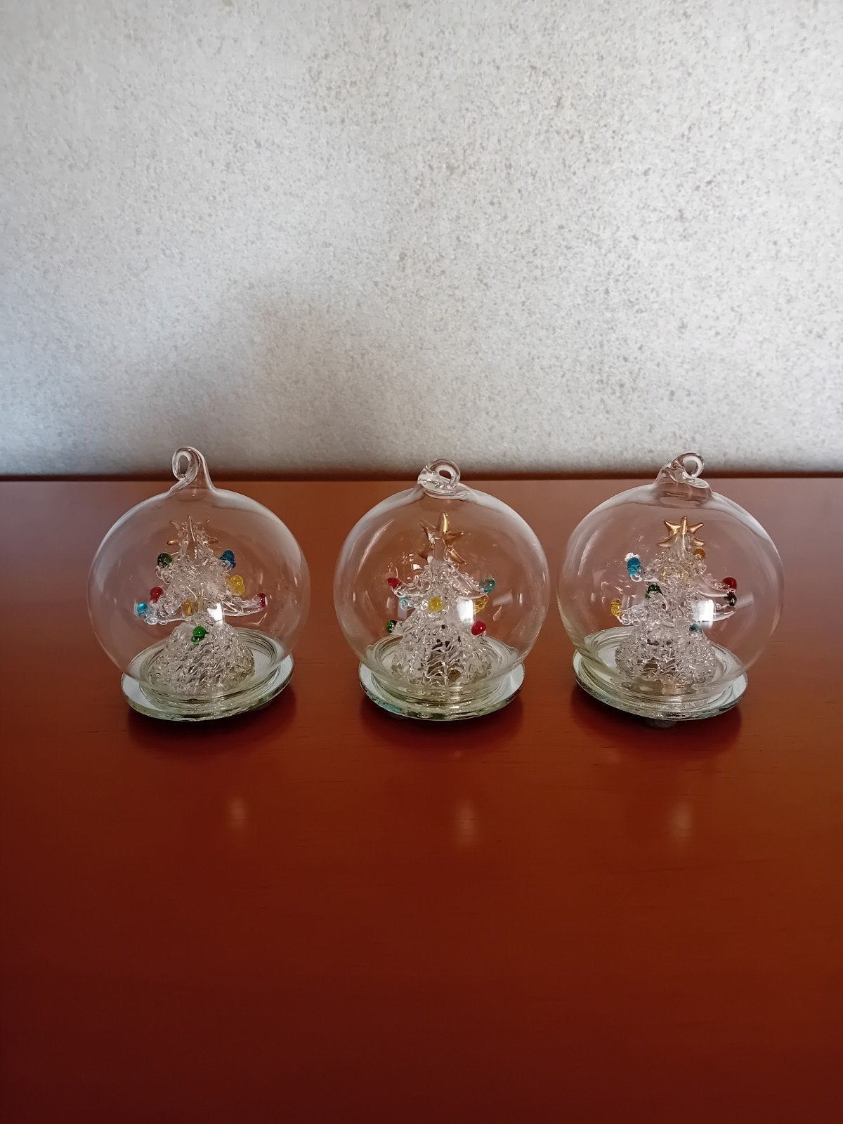 Vintage Kerst bol ornament in glas (mondgeblazen?), Enlèvement, Comme neuf