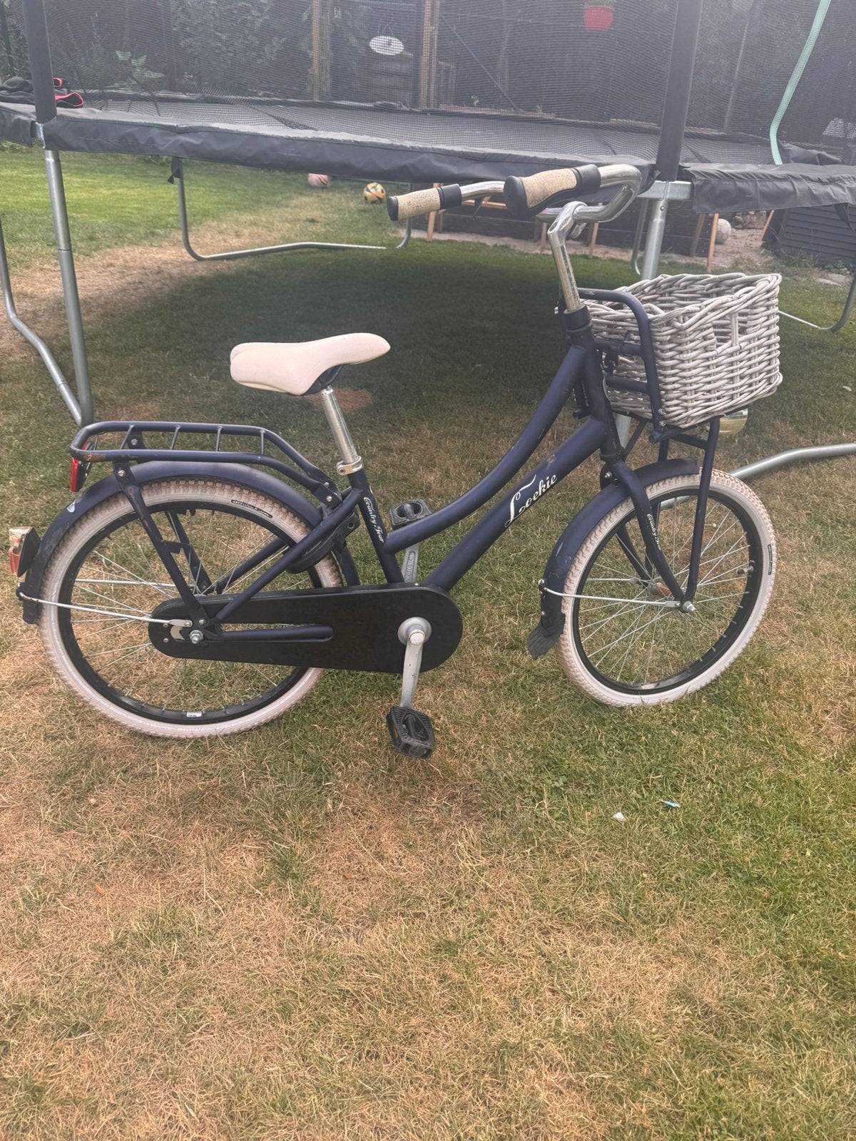 Fietsje Loekie donkerblauw met mandje 20’’, Fietsen en Brommers, Ophalen, Gebruikt, Terugtraprem, 20 inch of meer