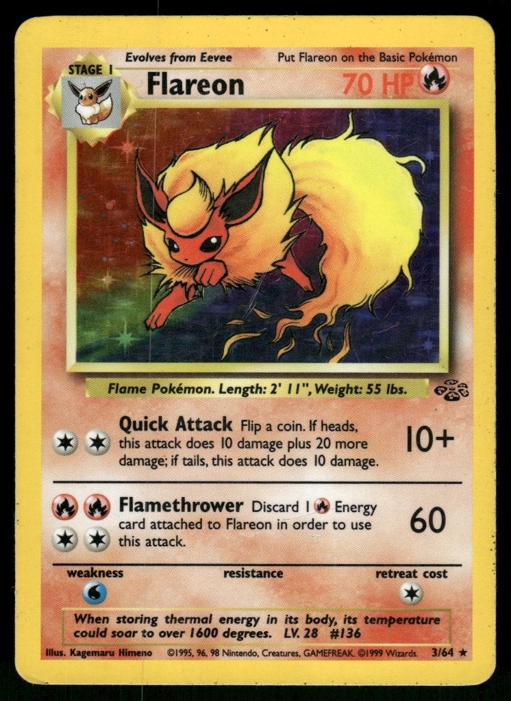Flareon 3/64 - Jungle (EX), Envoi, Utilisé