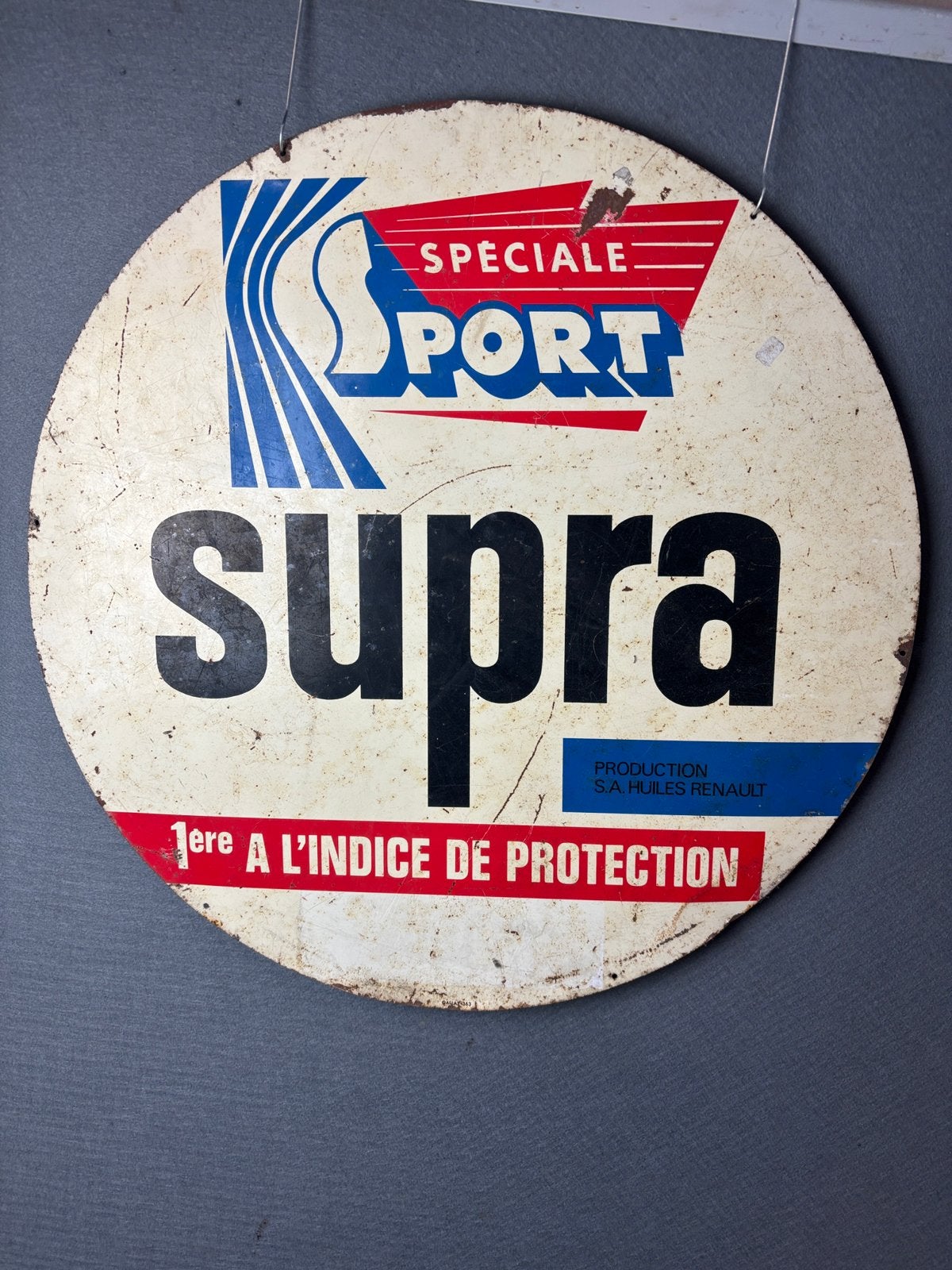 Renault olie Supra speciale Sport reclamebord 64cm., Enlèvement ou Envoi, Comme neuf, Panneau publicitaire