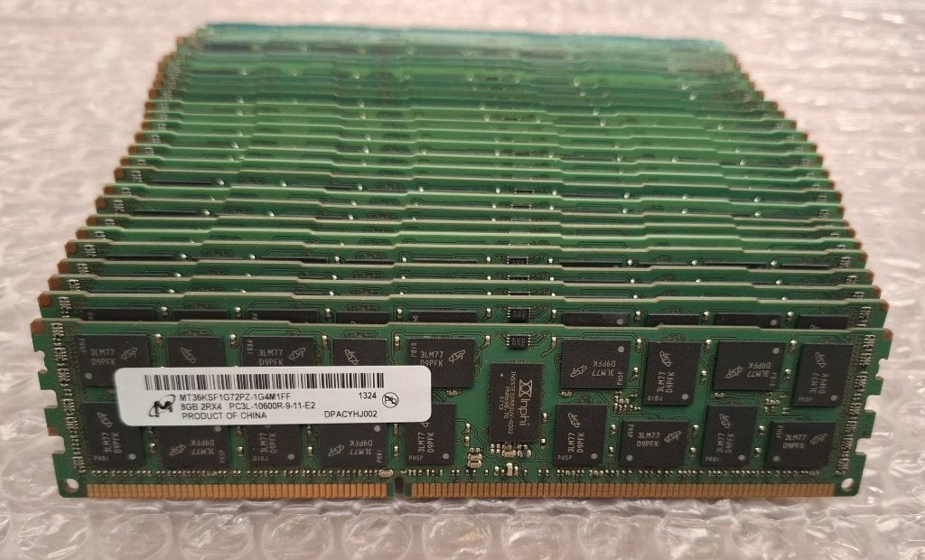 DDR3 REG : 16gb & 8gb latjes (voor Server/Workstation), Computers en Software, Gebruikt, Server, Info@retrogamed.be, RetroGamed