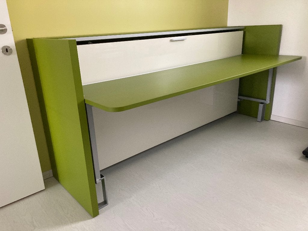 Ruimtebesparend bed inclusief bureau, voor op kot of logies, Ophalen, Overige materialen, Verstelbaar, 90 cm