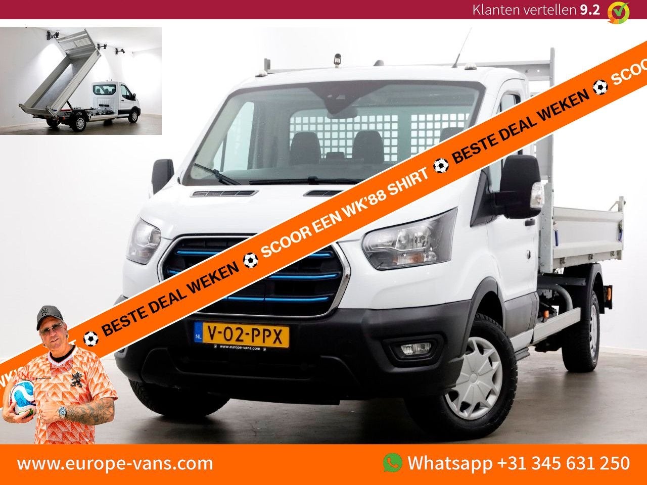 Ford E-Transit 350 68 kWh Trend WLTP Range 317km 100% Electr, Auto's, Bestelwagens en Lichte vracht, Automaat, Wit, Ford, Onderhoudsboekje