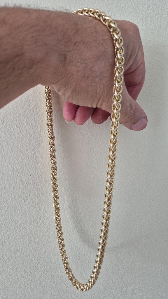 Mooi ketting goud >> kleur- met prachtig vlechtwerk =>>, Bijoux, Sacs & Beauté, Colliers, Enlèvement, Neuf, Or, Autres matériaux