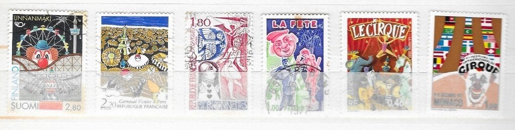 Timbres Cirque finl et france 6t, Envoi