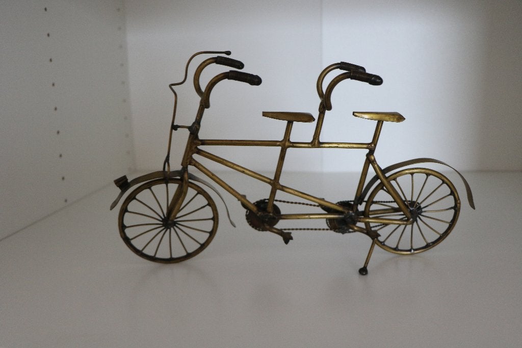 Vintage koperen tandem fiets, Ophalen, Vintage, Zo goed als nieuw, Goud