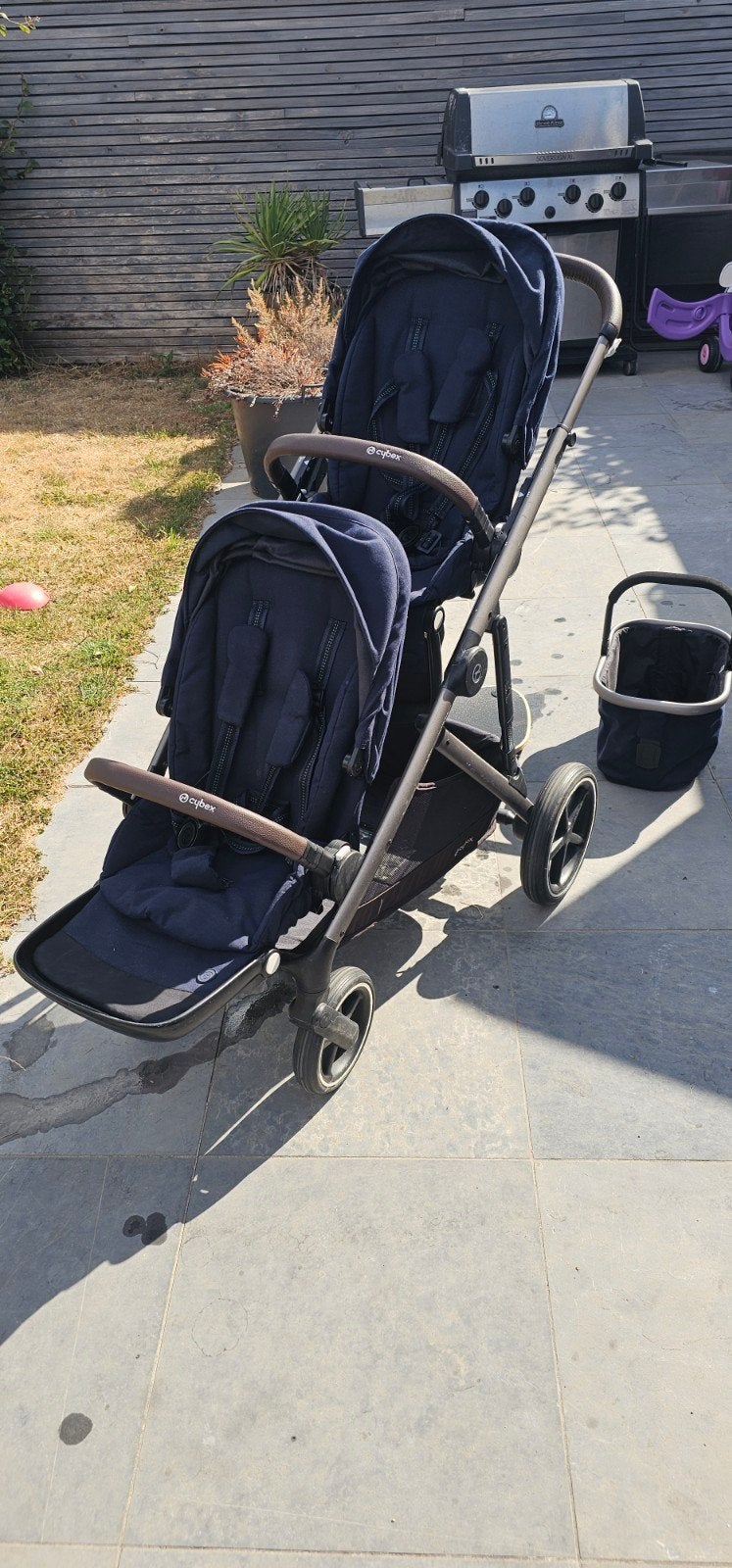 Cybex Gazelle S dubbele buggy met skateboard en mand, Kinderen en Baby's, Buggy's, Ophalen
