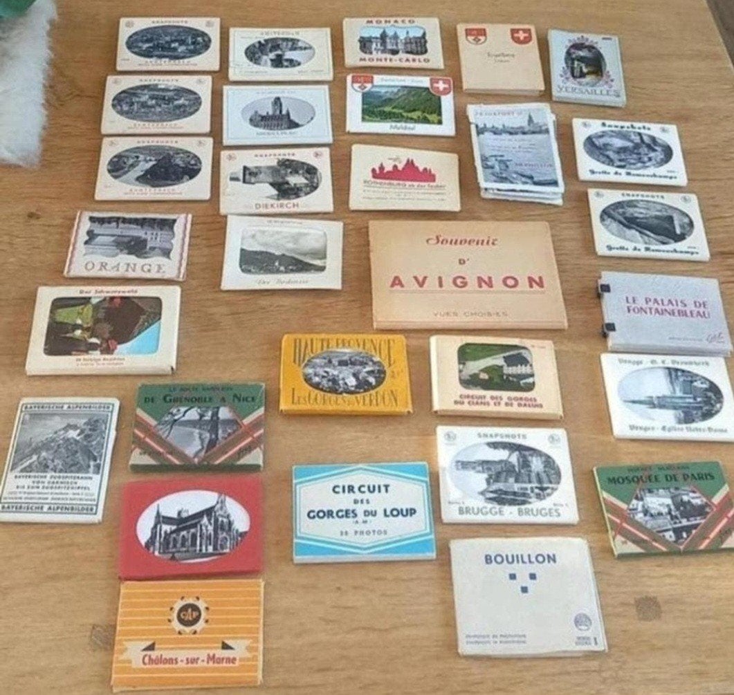 30 oude pakjes met foto's van steden, Verzamelen, Ophalen of Verzenden, Foto