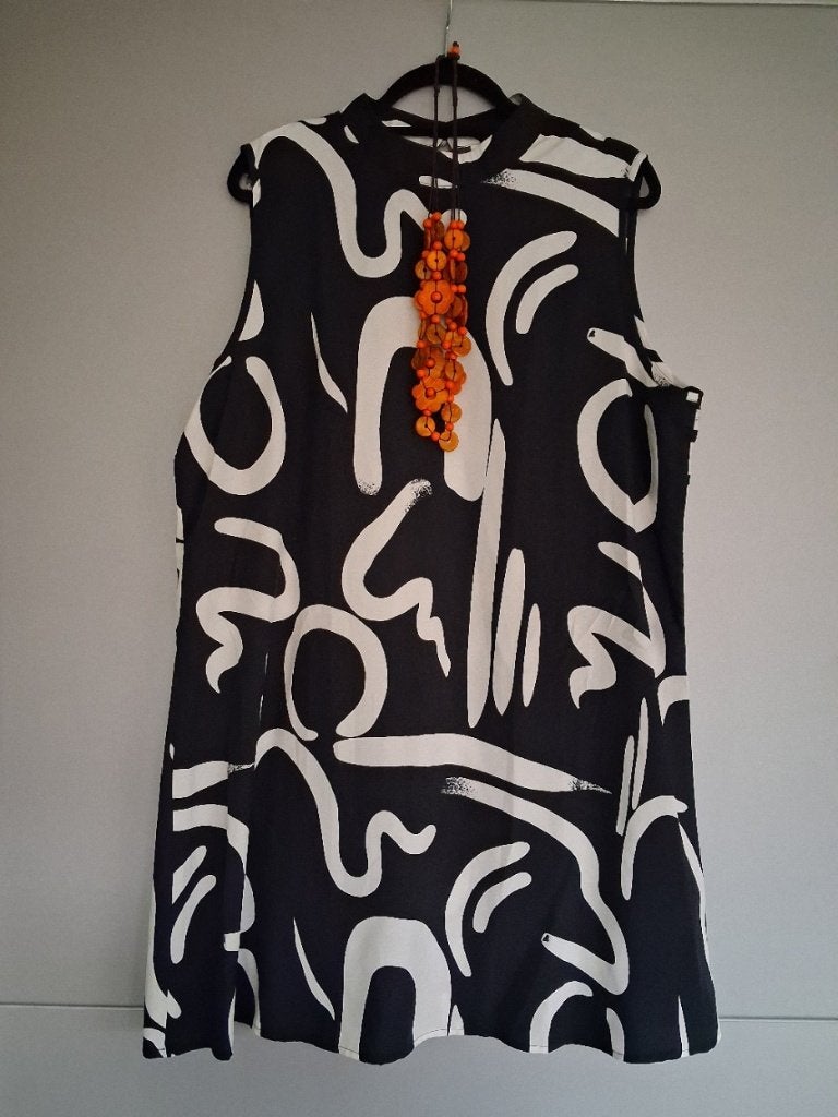 Zomerjurk zwart wit - 2XL - Zo goed als nieuw!, Zwart, Maat 46/48 (XL) of groter, Ophalen of Verzenden, Zo goed als nieuw