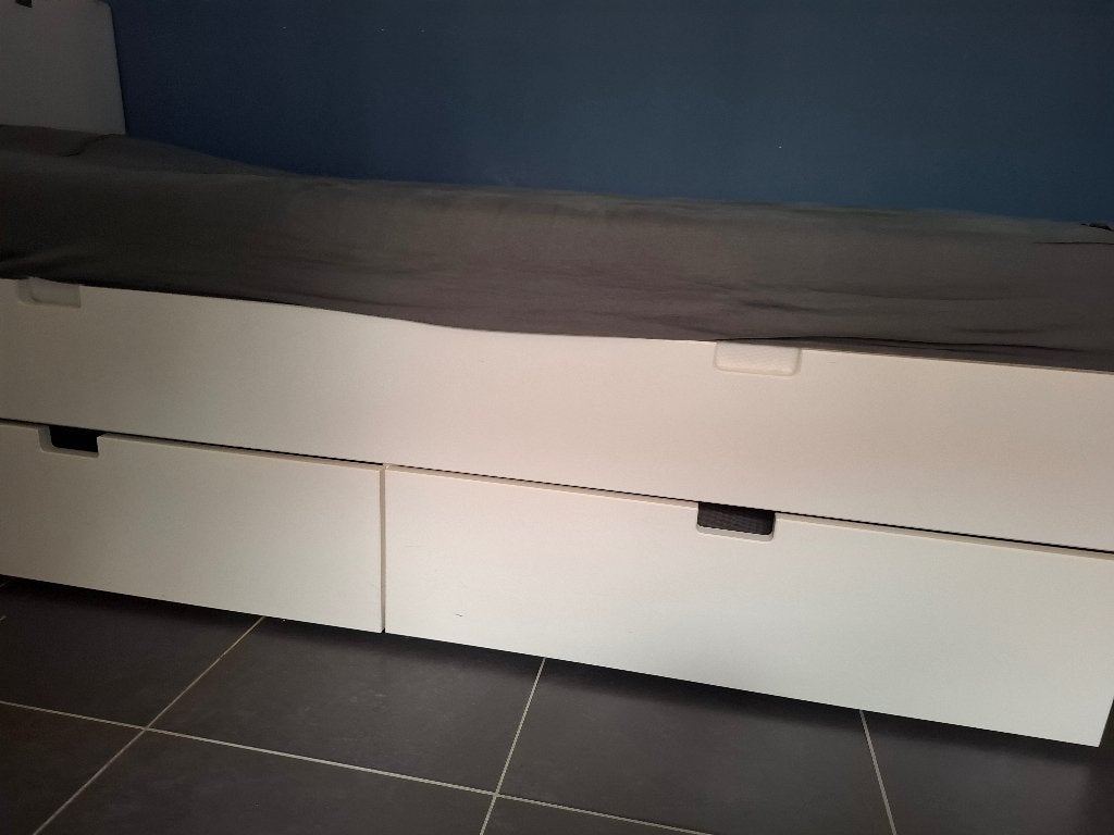 éénpersoon bed, Ophalen, 90 cm, Eenpersoons, Wit