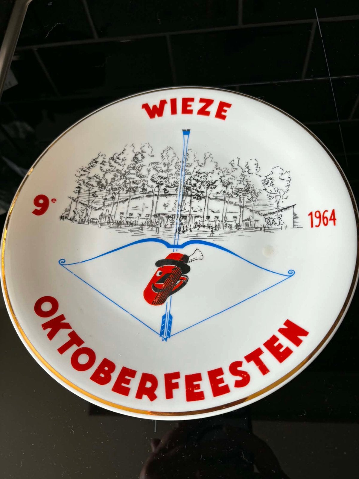 Bord Wieze oktoberfeesten 1964, Verzamelen, Merken en Reclamevoorwerpen, Zo goed als nieuw, Ophalen of Verzenden