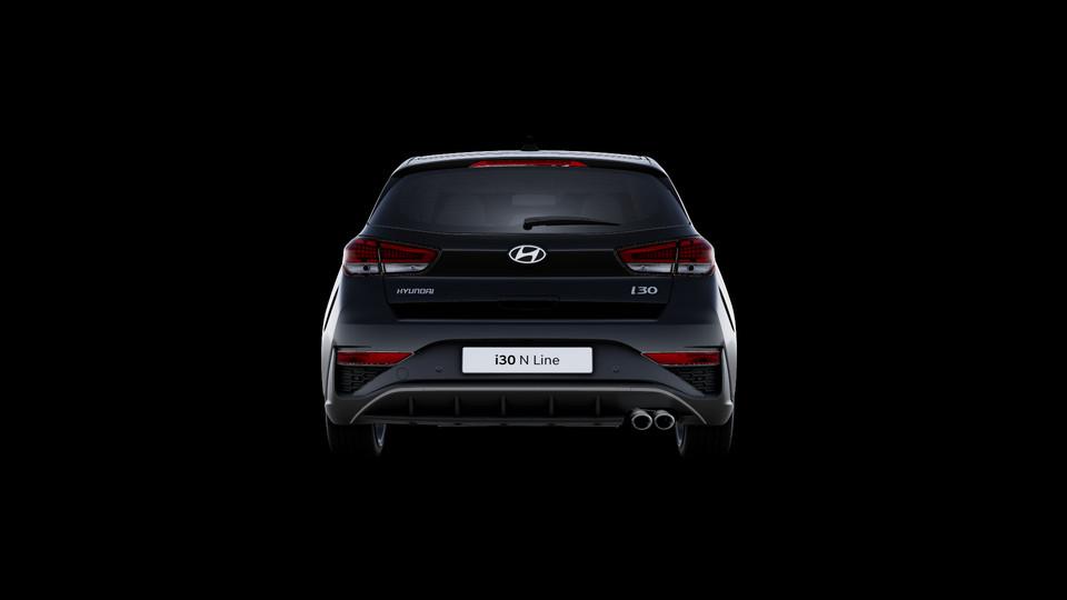 Hyundai i30 5D 1.5 T-GDi 103kW Sky N-Line Sensation DCT Open, Auto's, Stof, 1282 kg, Zwart, 4 cilinders