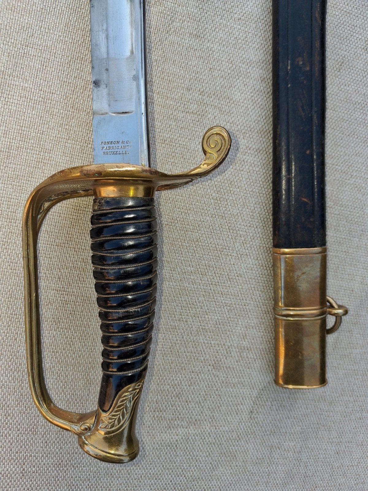 Sabre belge m1845 Fonson et Cie Bruxelles, Collections, Enlèvement ou Envoi, Armée de terre, Épée ou sabre