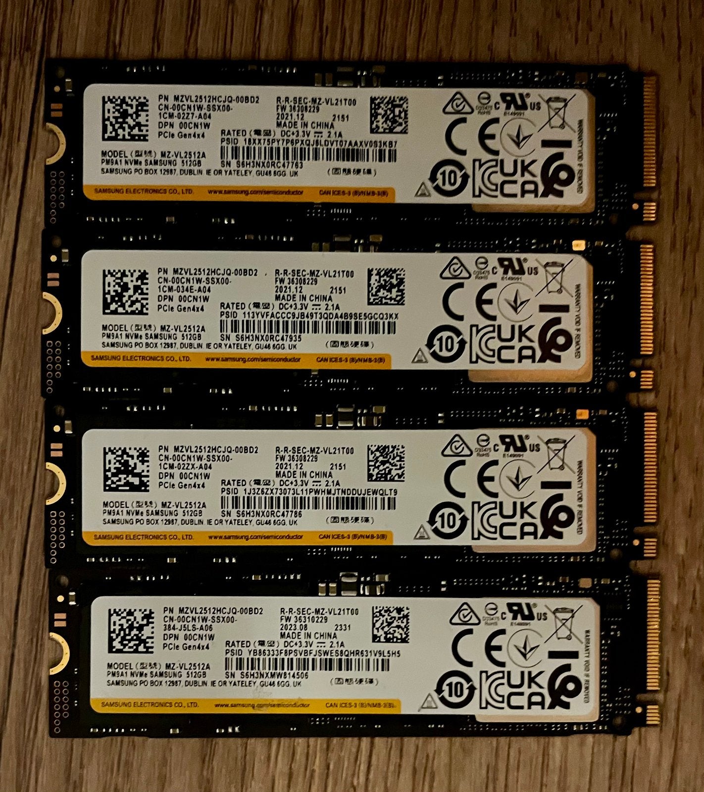 Te koop - Pack van 4 Samsung 512 GB SSD's, Ophalen, Zo goed als nieuw, SSD