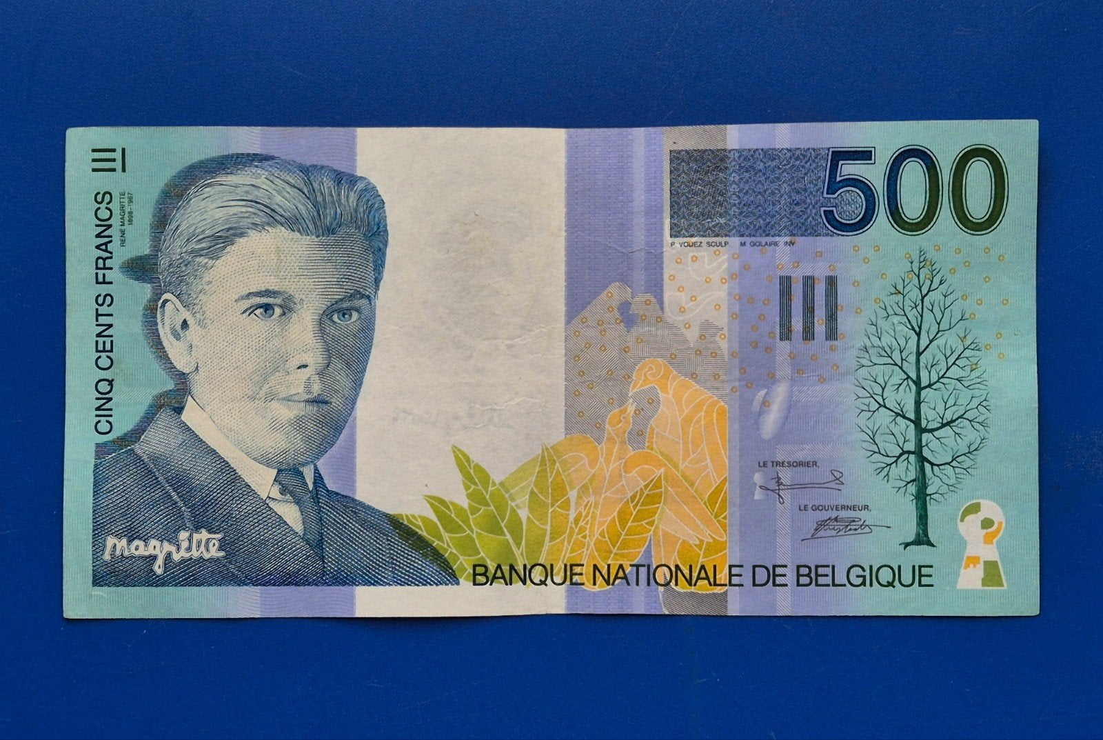 België  500 Francs 1998  Magritte, Enlèvement ou Envoi, Billets en vrac
