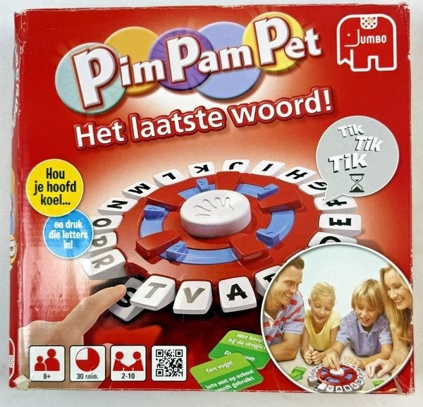 Jumbo Pim Pam Pet het laatste woord Bordspel compleet spel, Verzenden, Zo goed als nieuw, Jumbo