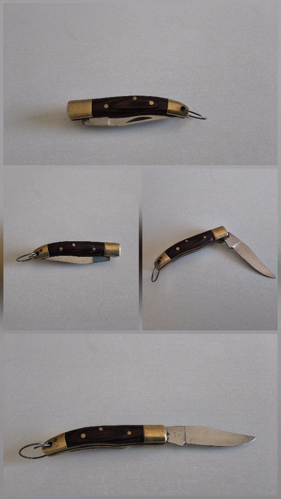 Ancien petit couteau/canif de poche en cuivre & palissandre, Antiquités & Art, Enlèvement ou Envoi, Cuivre