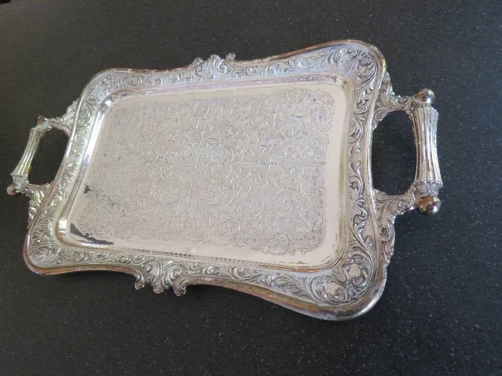 Verzilverd dienblad brevettato Italy, Ophalen of Verzenden, Met handvatten, Dienblad