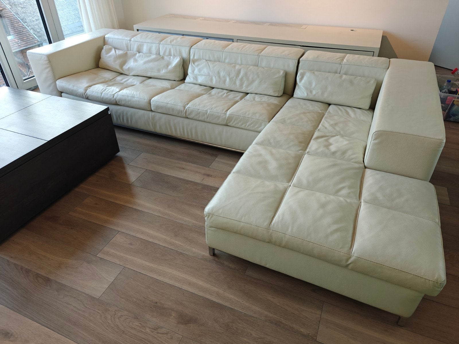 Cierre Imbottiti lederen hoekzetel / chaise longue, Ophalen, Gebruikt, Leer, Italiaans Design