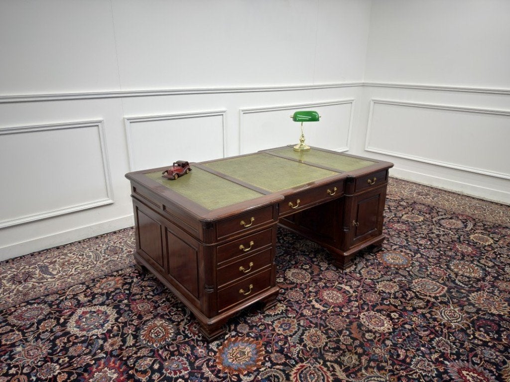 Klassiek Engels Chesterfield Bureau Partnerdesk, Enlèvement