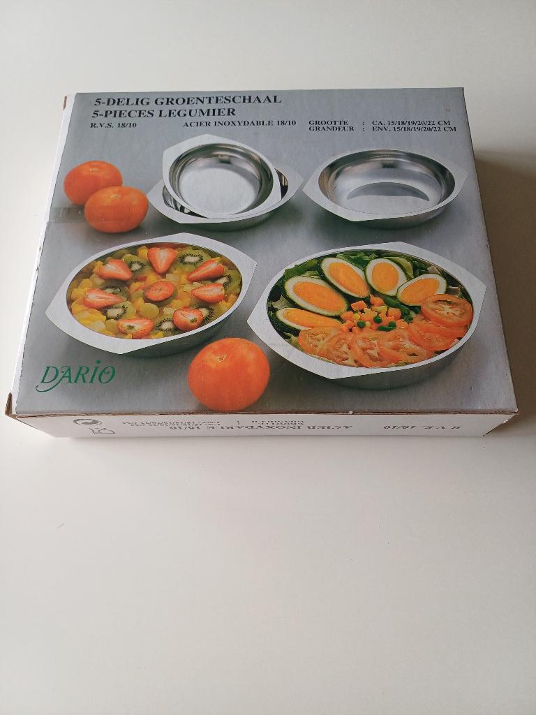 Inox schalen, Huis en Inrichting, Keuken | Potten en Pannen, Ophalen, Nieuw, Inox, Pot, Bus of Blik