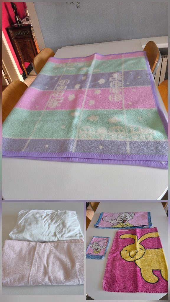 Couverture courtelle(91x148) - 2 draps housse bébé(60x120), Lavable, Garçon ou Fille, Enlèvement ou Envoi, Autres couleurs