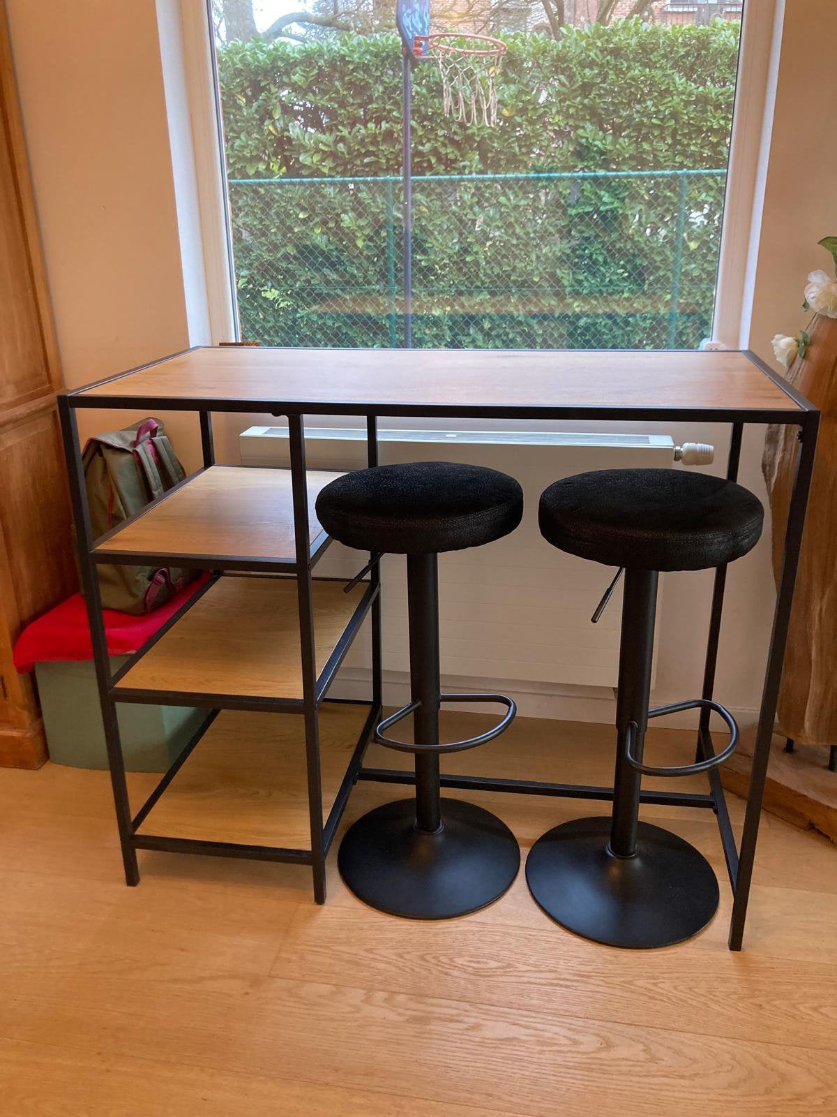 Bartafel en 2 barstoelen, Huis en Inrichting, Ophalen, Zo goed als nieuw
