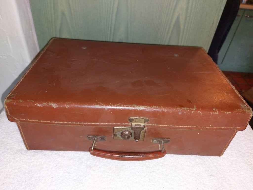 oud lederen valiesje, begin 1900, Antiek en Kunst, Curiosa en Brocante, Ophalen of Verzenden