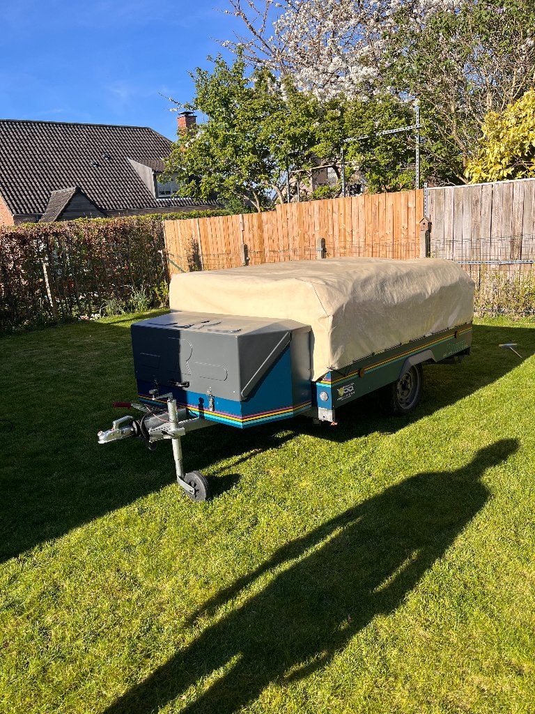 Raclet campingwagen, Caravans en Kamperen, Ophalen, Blauw, Tot en met 4, Raclet