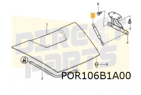 Porsche Boxster (11/04-2/12) Gasveer achterklep OES! 9875125, Neuf, -, -, Porsche