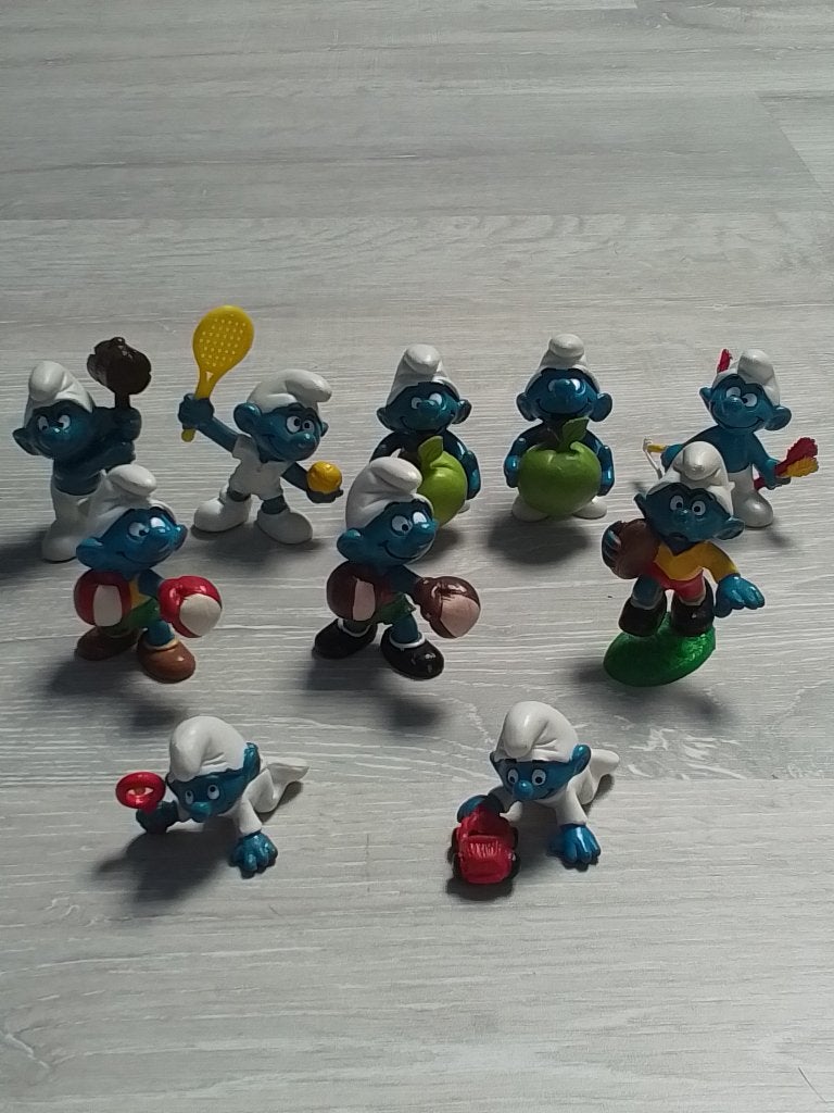 schtroumpfs ensemble de 10 figurines en pvc ., Collections, Schtroumpfs, Envoi, Comme neuf, Différents Schtroumpfs, Poupée, Figurine ou Peluche