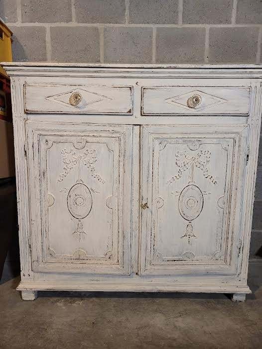 Commode blanche cérusée, Maison & Meubles, 25 à 50 cm, 100 à 150 cm, Enlèvement, Utilisé