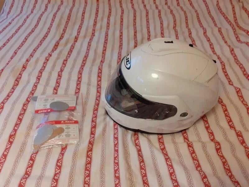 Casque de moto blanc HJC (M/38), Enlèvement, Seconde main, M, HJC