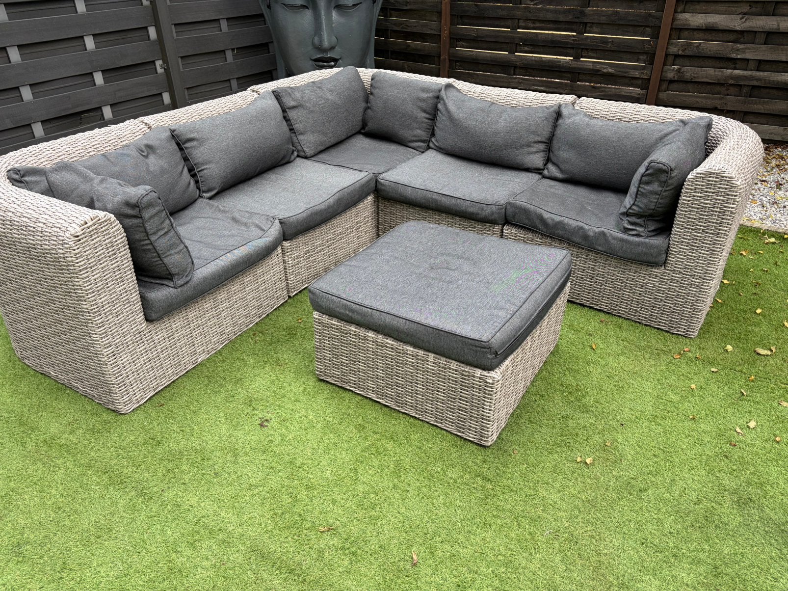Zeer mooie wicker loungeset, (KUSSENS ZIJN NIET VERKLEURD), Ophalen, Zo goed als nieuw, Wicker, Loungeset