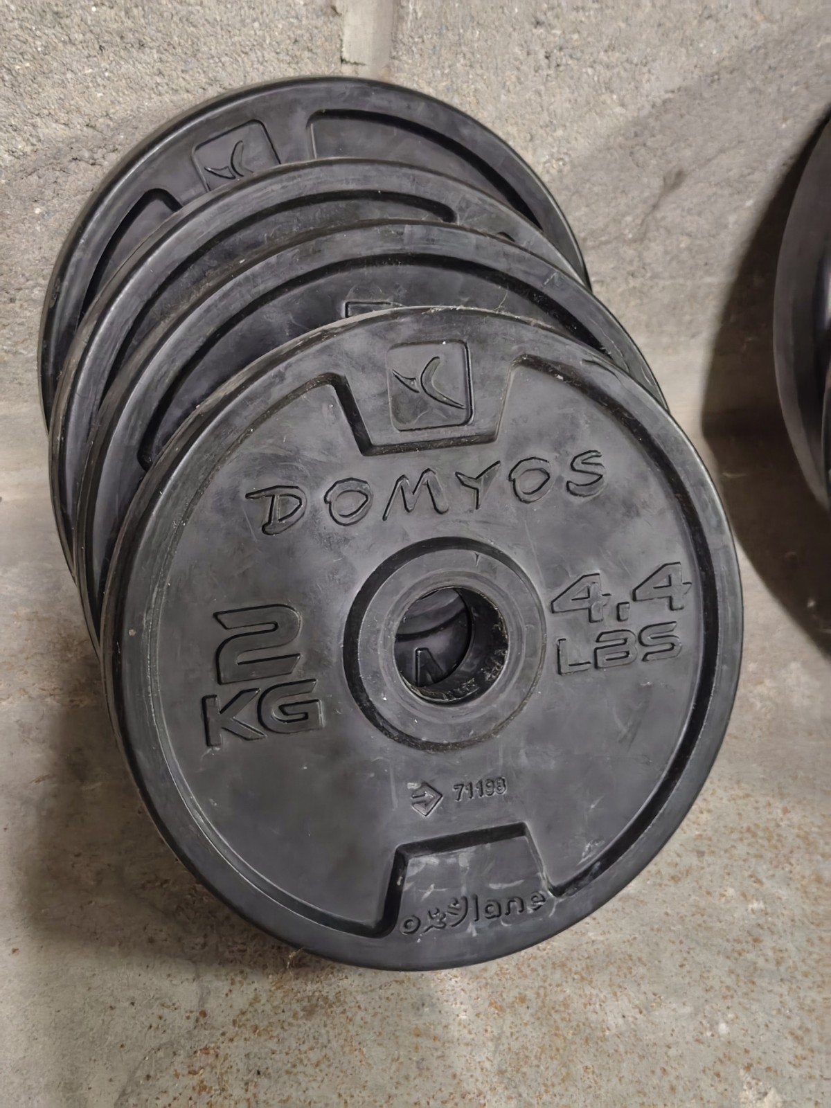 Halterset Domyos, Sport en Fitness, Fitnessmaterialen, Ophalen, Zo goed als nieuw, Halterset
