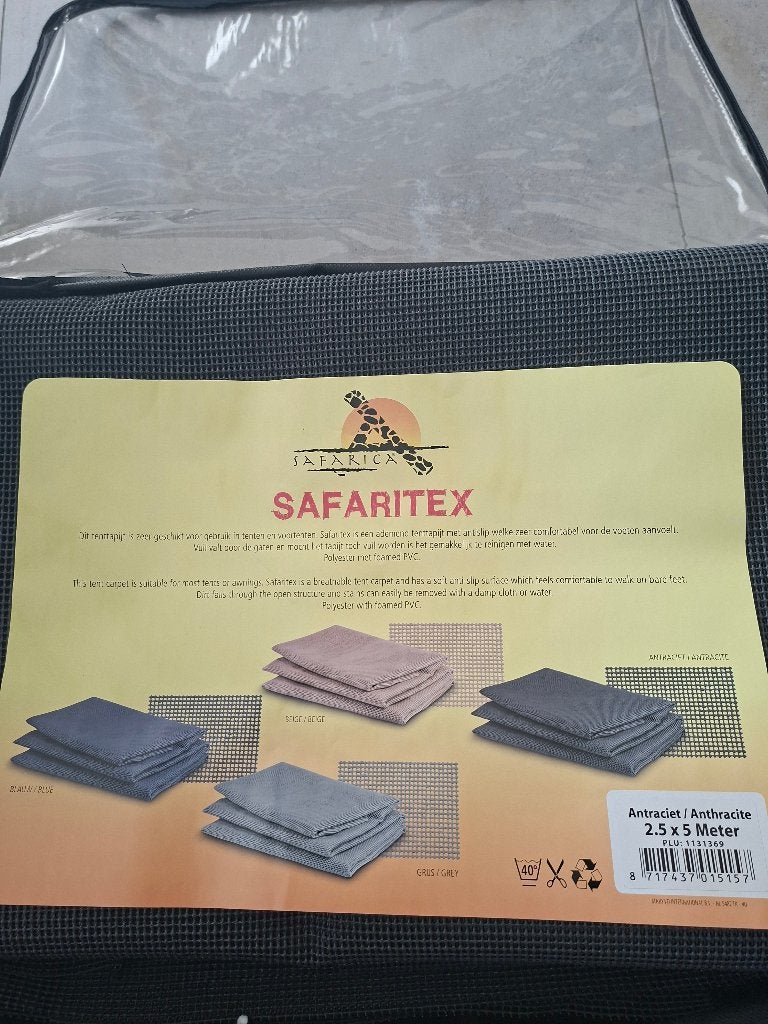 Safaritex Tenttapijt: voortenten /buscampers/ mobilhomes., Caravanes & Camping, Auvents, Enlèvement, Comme neuf, Polyester, Autres marques