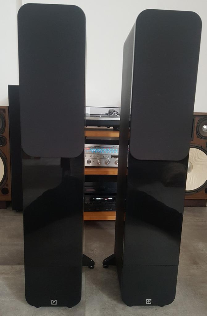 Q acoustics 3050 enceintes version cuir, Enlèvement, Comme neuf, 70 watts ou plus, Autres marques