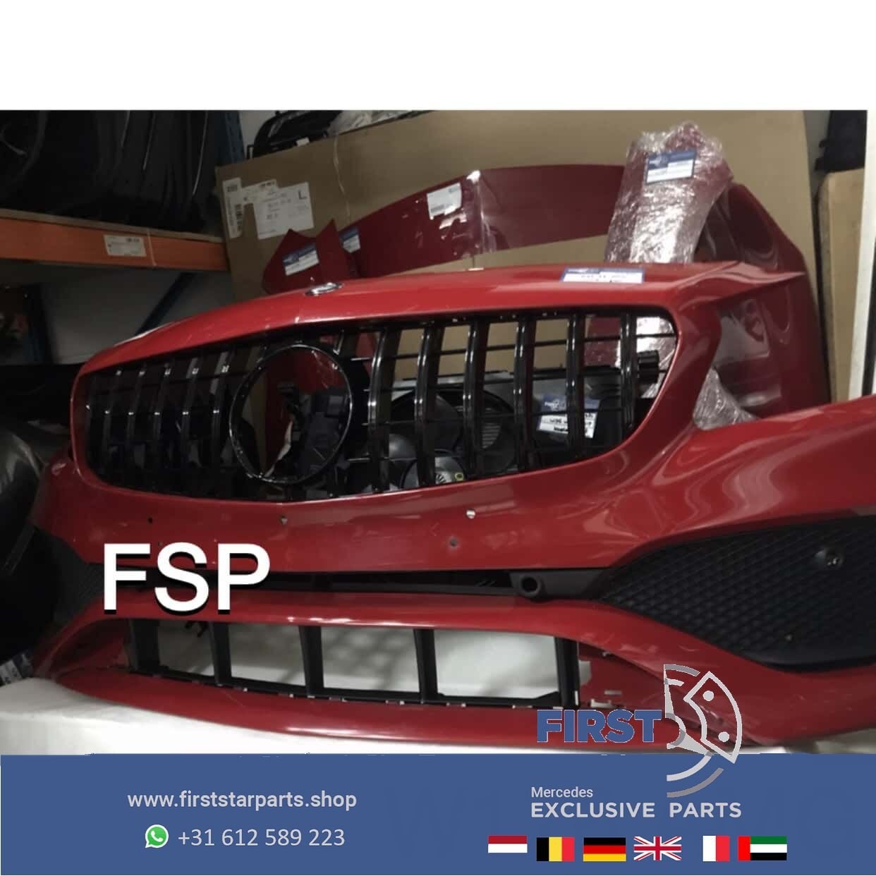 W176 A KLASSE AMG VOORKOP ROOD FRONT COMPLEET Mercedes GT KO, Gebruikt, -, Voor, Ophalen of Verzenden